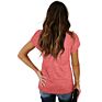 Casual Women's V-Neck Short-Sleeved Plain T-Shirt Ladies Top