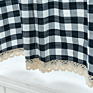 Checkered Plaid Geometric Window Treatments Curtains Valance Window Curtain Rod Kitchen Drapes Indoor