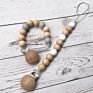 Chewable Beaded Holder Wooden Silicone Dummy Chain Baby Pacifier Clip