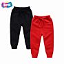 Children Black Kids 100% Cotton Sweat Jogger Pants with Side Pockets Toddler Boys' Fleece Jogger Pants for Boy Kids