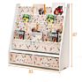 Children Bookcase Toy Display Book Stand Rack Bookshelf Sling Book Organizer with Fabric Bag