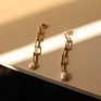 Chris April Jewelry 316L Stainless Steel Pvd Gold Plated Freshwater Pearl Horseshoe Buckle Chain Earring