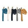 Christmas Gift Macrame Keychain Handcrafted Boho Accessories Wristlet Macrame Leaf Keyring for Purse Keys