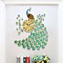 Christmas Year Gift European Style Classic Mute Gold Peacock Decorate Metal Wall Clock