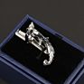Chrome Stainless Tie Clips Guitar Lizard Dinosaur Bird Sword Pen Shape Tie Clip for Men Necktie Clips Pin for Mens Gift