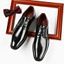 Classic Black Men's Pointed Toe Lace up Wedding Business Office Leather Oxfords Formal Dress Derby Shoes