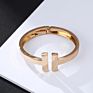 Classic Luxury T Shape Bangle Bracelet Bangle for Women Bangles Gold Bracelet Metal Cuff Bracelet