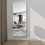 Classic Vintage Metal Frame Floor Standing Decorative Arch Wall Mirror Full Length