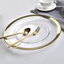 Clear 13 Inch Gold Rim Glass Charger Plates for Wedding Party Decoration