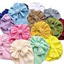 Cloth Soft Hedging Hood Baby Infant Beanie Solid Color Hats Girl Pullover Hat Newborn Bows Knot Hat