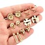 Color-Protected Copper Stud Earring Diy Jewelry Accessories Handmade Material Ring Square Curved Oval Large Geometry
