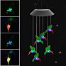 Color Changing Led Mobile Hummingbird Wind Chimes Solar Wind Chime Spiner Spiral Party Decoration Indoor Outdoor Garden Lights