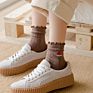 Colorful Fruit Embroidery Cartoon Socks Women Agaric Ruffle Edge Pile Socks Caramella Socks