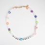 Colorful Letters Beads Choker Necklace Bohemian Love Flower Smiley Face Heart Pearl Beaded Necklace