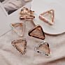 Colorful Women Hair Clips Accessory Matte Triangle Luxury Middle Golden Metal Hair Claw Clips