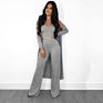 Colors Women Clothing Casual Three Piece Knitted Sweater Outfits (Top+Pants+ Cardigan) 3 Piece Set