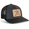 Cotton 6 Panel Cap Leather Patch Logo Trucker Hat