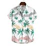 Cotton Hawaiian Shirts Printing Short Sleeves Casual Mens Shirts