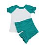 Cotton Kids Clothes Ruffle Shorts Sleeve Shirts O Neck Clothing Set Outfits 2 Piece Shorts Outfits Set for Baby Girls