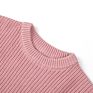 Cozy Chunky Knitted Crew Neck Pullover Blouse Sweater in Pink