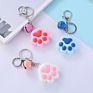 Creative Cartoon Cute Cat Claw Key Chain Diy Car Gift Pvc Rubber Bell Key Chain Charm Bag Accessories