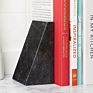 Creative Natural Polished Decoration Black and White Marble Bookends 10*6.5*15Cm