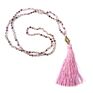 Crystal Knot Tassel Necklace Hand Woven Long Sweater Chain Buddha Head Pendant Women's Necklace