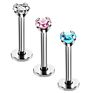 Crystal Stud Top Labret Internally Threaded Earring Helix Tragus Cartilage Piercing Labret Stud Lip Ring Monroe Stud Piercing