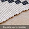 Customize Boho Decor Kilim Mosaic Rectangle Printed Cotton Hand Woven Tufted Washable Kitchen Floor Mat