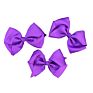 Customized 100% Polyester Fiber Grosgrain Ribbon Purple Hair Bow with Twist Tie