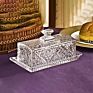 Customized Crystal Covered 2-Piece Design Butter Keeper Storage Dublin Glass Butter Dish with Handled Lid