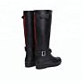 customized ladies slip on antiskid black rain boots