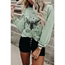 Customized Logo Hop Pattern Graphic Printed Pullover Sweatshirt Women