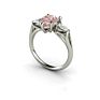 Customized Sparkling 10*7Mm Pear Cut Pink Moissanite Engagement Three Stone Ring