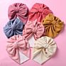 Cute Bear Ear Bowknot Turban Hats Sweet Soft Elastic Caps for Newborn Baby Boy Girls Headwraps