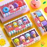 Cute Creative School Student Simulation Ice Cream Donut Erasers Set Kids Cartoon Food Eraser Gift Stationery Supplies 4Pc/Box