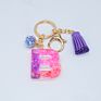 Cute English Letter Pendant Key Chains Ring Tassel Keyring Resin Acrylic Initial Car Handbag Keychain Holder Accessories Jewelry