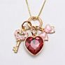 Cute Lovely Red Heart Key Lollipop Charm Necklace for Children