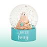Cute Resin Logo Gift for Women Flower with Glitter inside Snow Globe
