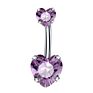 Cute Shining Multicolor Crystal Belly Ring Bling Belly Rings Double Heart Belly Rings Body Piercing