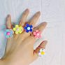 Cute Transparent Resin Ring for Women Simple Colorful Acrylic Ring Jewelry Cartoon Acrylic Flower Resin Rings