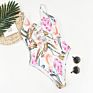 Cutout Hollow Out V Tummy Control Crop Flower One Piece Jumpsuits Monokini Bathing Suit Bikini Woman Swimwear