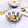 Cypress Home Porcelain Hand Painted Color Glaze Microwave Safe Stackable Soup Noodle Dinner Set Bowls