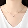 Czcity Classic White Gold Plated Six Claws Cubic Zirconia 925 Sterling Silver Cz Diamond Pendant Necklace for Women Jewelry Gift