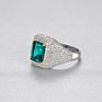 Czcity Square Cz Vintage Ring for Women Princess Cut Pave Baguette Emerald Ring in 925 Sterling Silver Jewelry for Prom Party