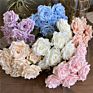 D-Rb002 Novel Design Autumn Dusty Rust Blue Silk Rose Artificial Flowers Bouquet for Wedding Home Decoration