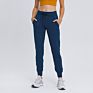 D19069 Women's Drawstring Joggers Active Sweatpants Nylon Spandex Soft Tapered Workout Yoga Lounge Track Pants with Pockets