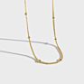 Dainty 18K Gold Filled Stainless Steel Beaded Clavicle Chain Necklace Layering Satellite Chain Choker Necklace for Women