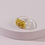 Dainty Acrylic Dry Daisy Ring Transparent Resin Acrylic Floral Flower Sunflower Ring