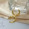 Dainty Minimalist round Hollow Huggie Piercing Arete Gold Colored C Shape Earring Statement Lightweight Chunky Open Hoop Earring